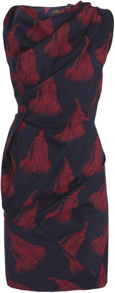 Vivienne Westwood Anglomania Fond Cotton Dress in Blue (navy) - Lyst