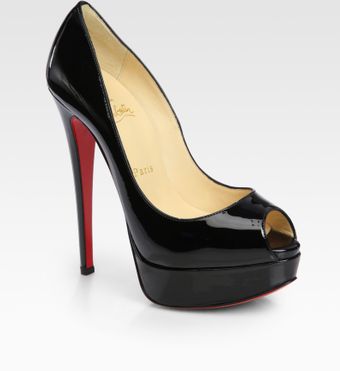 Christian Louboutin Patent Leather Peep Toe Platform Pumps - Lyst