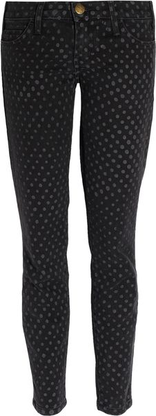 Current/Elliott The Stiletto Polka-dot Low-rise Jeans - Lyst