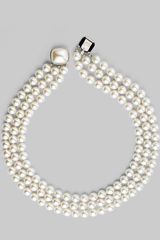 Majorica White Pearl Three-Row Necklace