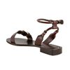 Michael Kors Brown Leather Buckle Detail Flat Sandals in Brown - Lyst