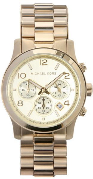 Michael Kors Gold Chronograph Watch in Gold - Lyst