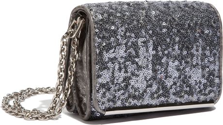 Ivanka Trump Sequin Shoulder Bag in Silver (gunmetal)