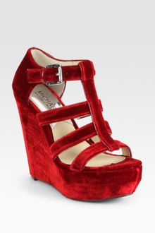 Michael by Michael Kors Faye Suede Platform Wedge Sandals - Lyst