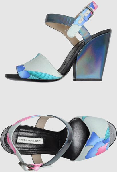 Dries Van Noten High Heeled Sandals in Multicolor (green) - Lyst