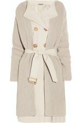 Bottega Veneta Gabardine and Knitted Cotton Trench Coat