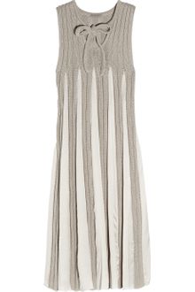 Bottega Veneta Silk and Cotton Open-knit Dress - Lyst