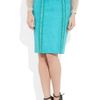 Burberry Prorsum Raffiatrimmed Suede Pencil Skirt in Blue (aqua) - Lyst