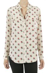 Equipment Floral Printed Button Down Top - Dune