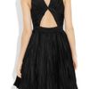 Roberto Cavalli Pleated Cottonblend Dress in Black - Lyst