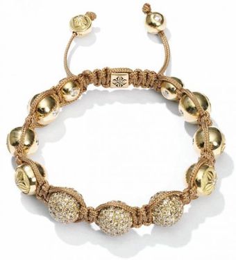 Shamballa Jewels Gold & Pavé Bracelet - Lyst