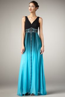 Sue Wong V-neck Ombre Gown - Lyst