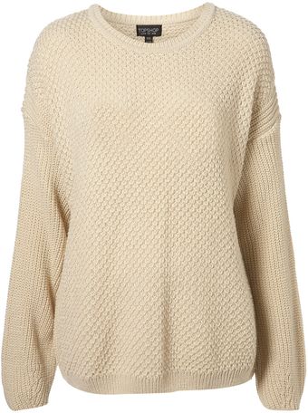 Topshop Knitted Textured Slouch Jumper - Lyst