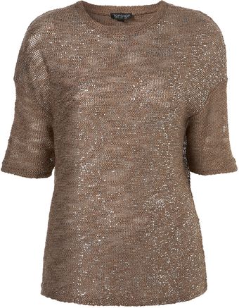 Topshop Foil Tesxture Sweat - Lyst