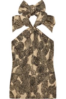 Yves Saint Laurent Cotton and Silk-blend Halterneck Top - Lyst