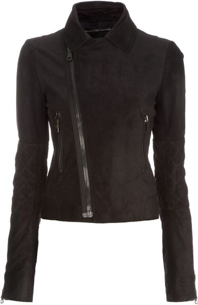 Balenciaga Suede Biker Jacket in Black - Lyst