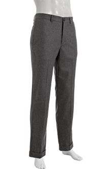 Brunello Cucinelli Grey Cotton Flat Front Cuffed Pants - Lyst