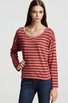 C&c California Striped Drop Shoulder Crewneck - Lyst