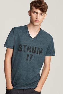 Converse Black Canvas Short Sleeve Strum It V Neck Tee - Lyst