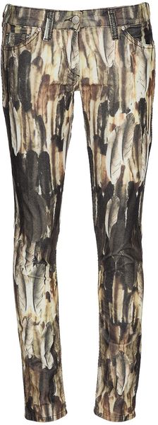 Isabel Marant Feather Print Jeans - Lyst
