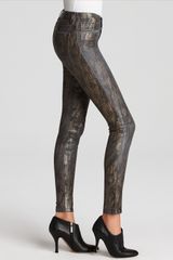 J Brand Golden Snakeskin Skinny Jeans in Grey