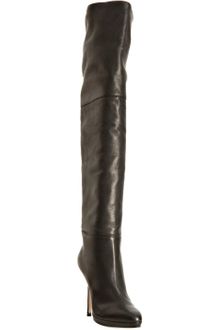 Jimmy Choo Black Leather April Knee High Boots - Lyst