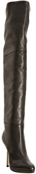 Jimmy Choo Black Leather April Knee High Boots in Black - Lyst