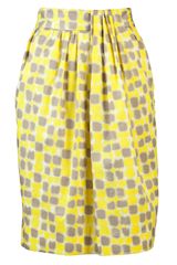 Lela Rose Draped Print Skirt