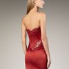 Mandalay Strapless Beaded Dress in Red - Lyst