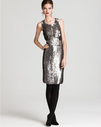 Milly Charlotte Sequin Keyhole Dress - Lyst