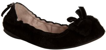  Black Calf Hair Bow Detail Ballet Flats 