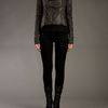 Rick Owens Funnel Neck Leather Jacket in Gray (grey) - Lyst