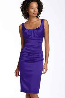 Suzi Chin For Maggy Boutique Sleeveless Stretch Satin Sheath Dress - Lyst