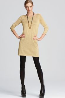 Tibi Metallic Sweater Dress - Lyst