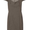 Zac Posen Pleated Mélange Dress in Brown - Lyst