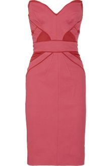 Zac Posen Strapless Ribbed-jersey Dress - Lyst