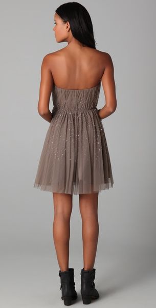 Haute Hippie Sequined Cocktail Dress in Gold (champagne) | Lyst