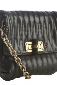 Lanvin Quilted Calfskin Leather Mini Pop Bow Detail Shoulder Bag - Lyst