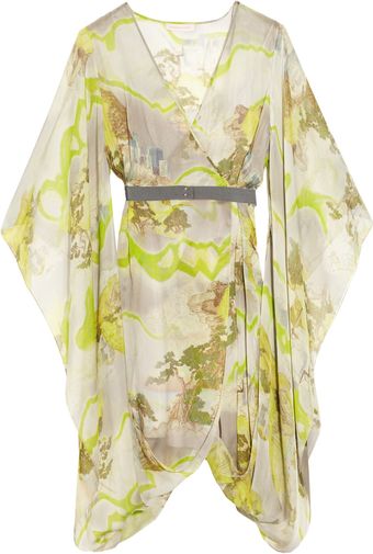 Matthew Williamson Kyoto Printed Silk-chiffon Wrap Dress - Lyst