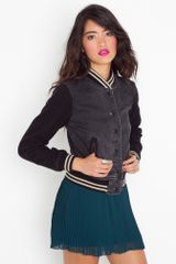 Nasty Gal Faded Varsity Jacket