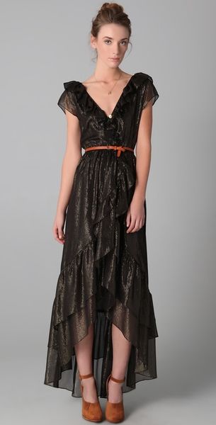 Odylyne Hummingbird Dress in Gold - Lyst
