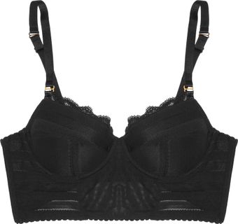  Caroline Wriggling Mesh and Lace Bustier Bra 