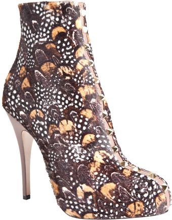 Valentino Feather Print Boot - Lyst