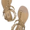Valentino Studded Leather Flat Sandals in Green (mocha) - Lyst