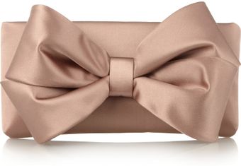 Valentino Bow-embellished Satin Clutch - Lyst