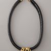 Alexander Mcqueen Skull & Leather Bracelet, Black in Black - Lyst