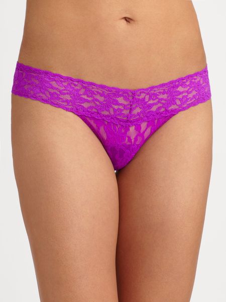 Hanky Panky Low Rise Lace Thong In Purple Hotlilac Lyst