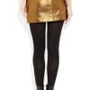 Gucci Metallic Leather Mini Skirt in Gold - Lyst