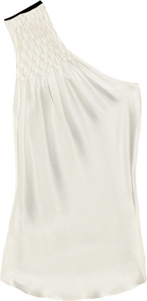 Preen Mood Sandwashedsilk Top in White (black) - Lyst