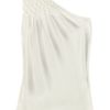 Preen Mood Sandwashedsilk Top in White (black) - Lyst